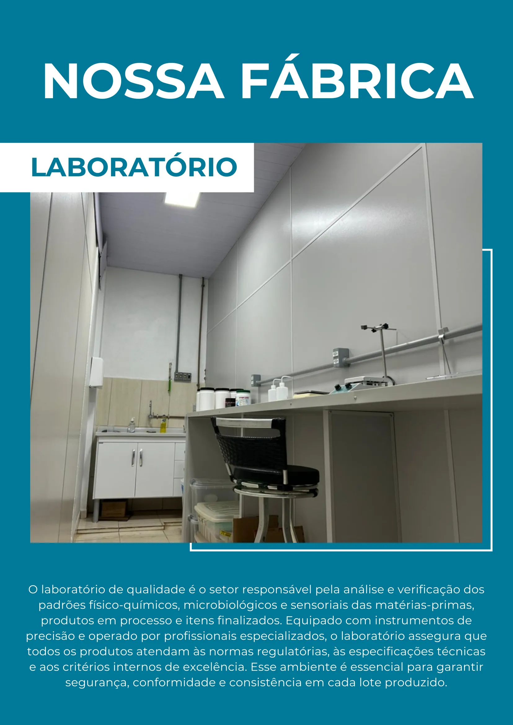 Laboratório de qualidade da fábrica MVW